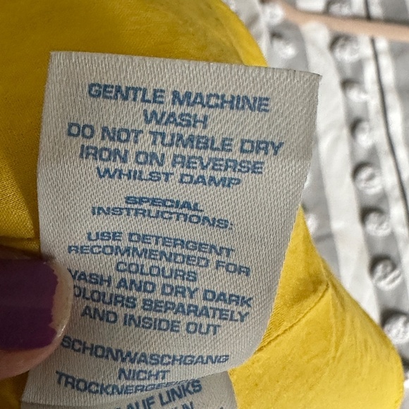 Boden Yellow Polka Dot Swishy Dress Full Skirt Cap Sleeve Tall Size 6 Long L - Picture 10 of 11